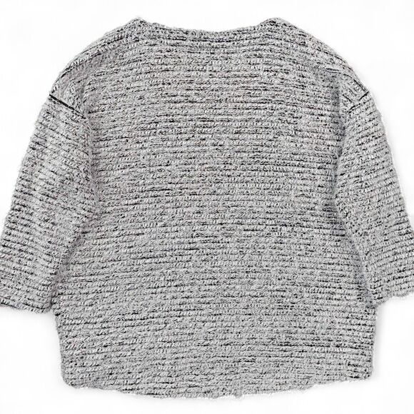 Jones New York Sweater Womens 2X Gray Eyelash Boucle Knit Pullover 3/4 Sleeve - Picture 2 of 9